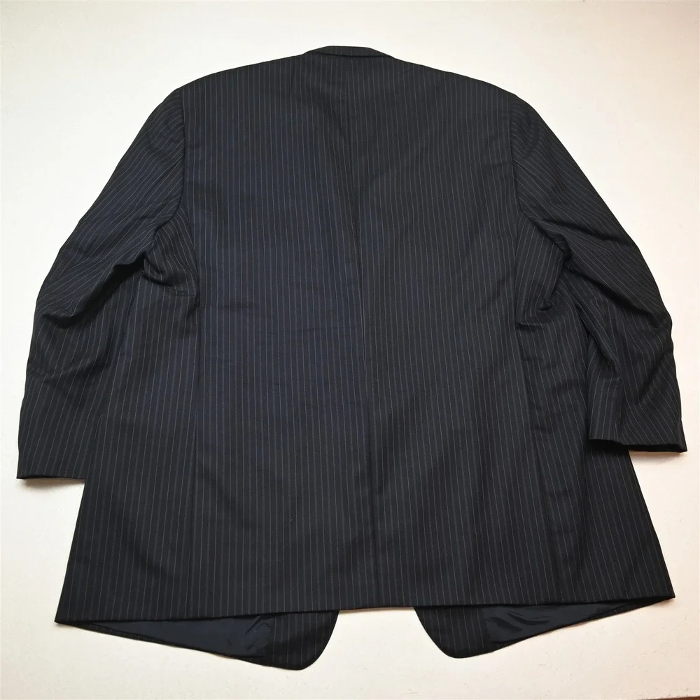 Coppley 52L 48x34 Navy Blue Wool Cashmere Striped Mens Jacket Pants Suit